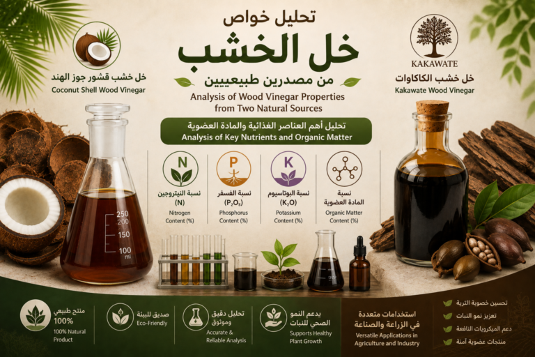 تحليل خل الخشب المستخلص من أشجار الكاكاوات وجوز الهند