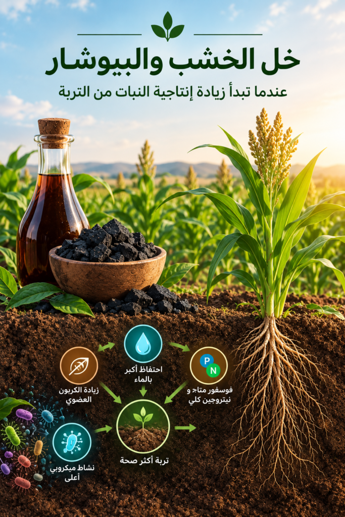 ثأثير الجمع بين البيوشار وخل الخشب في الذرة الرفيعة